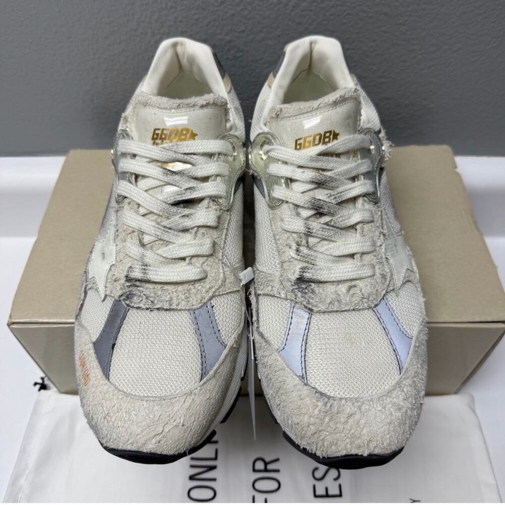Golden Goose Dad-Star Sneakers in White and Silver - Picture 3 of 5